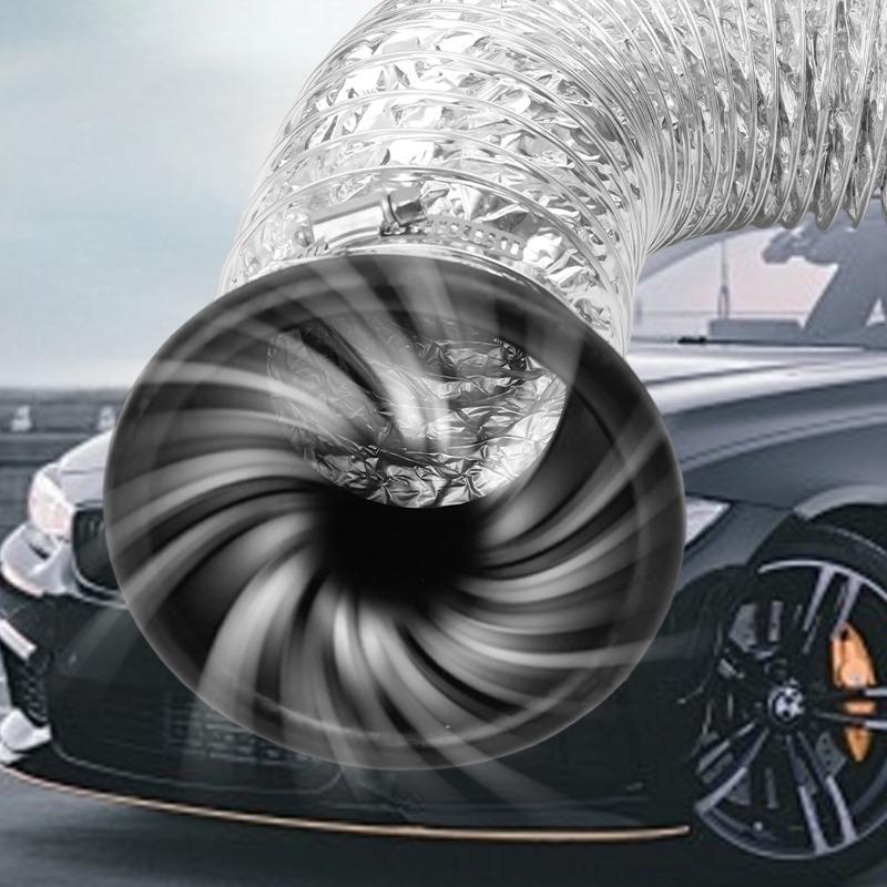 1Set Universal Car Front Bumper Air Intake System Funnel Pipe Set Round/Square Nozzles Vent Tube Kit Turbo Air Inlet Tuyere