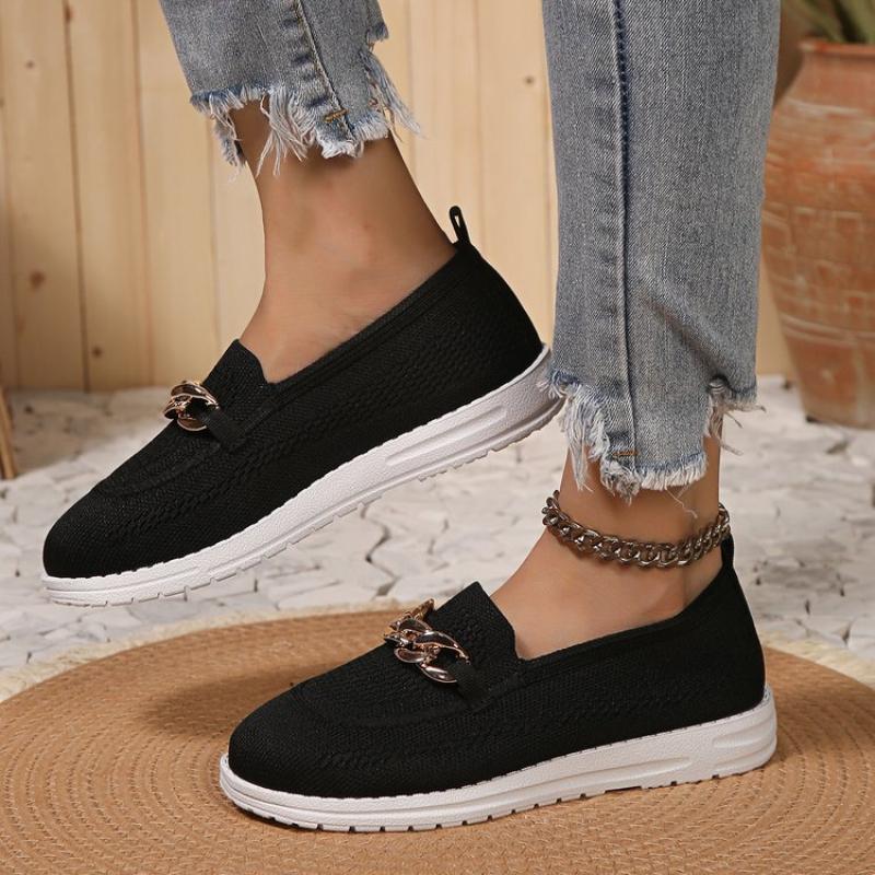 Women's Casual Shoes Fashion Knitted Breathable Loafers Men's Shoes Flying Cloth Breathable Mesh Shoes