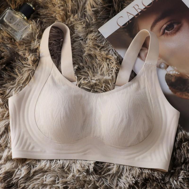 Plus Size Womens Bra Lightweight Seamless Push Up Non-Wired Rabbit Ear Cup Thin Bust