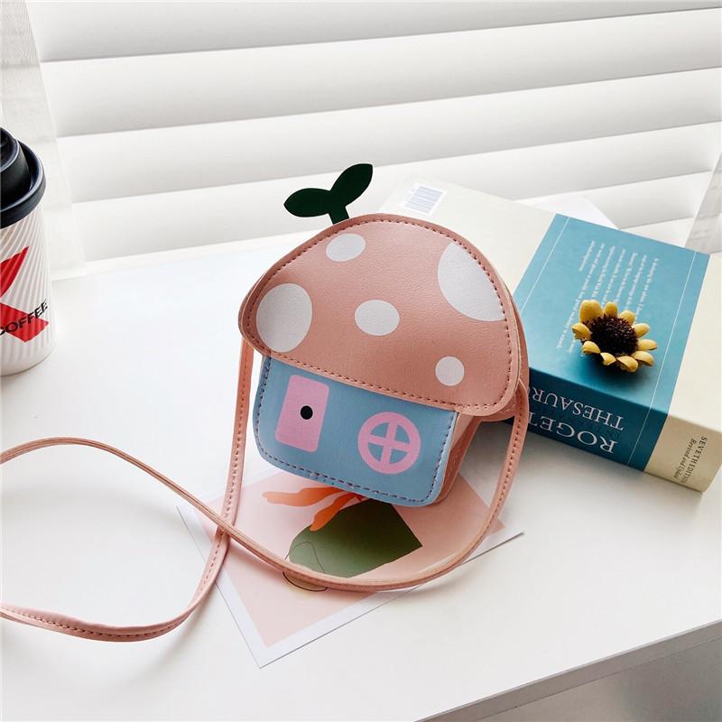Childrens Cartoon Mushroom Shoulder Bag Waterproof Cute Girls Mini Bag For Toddlers