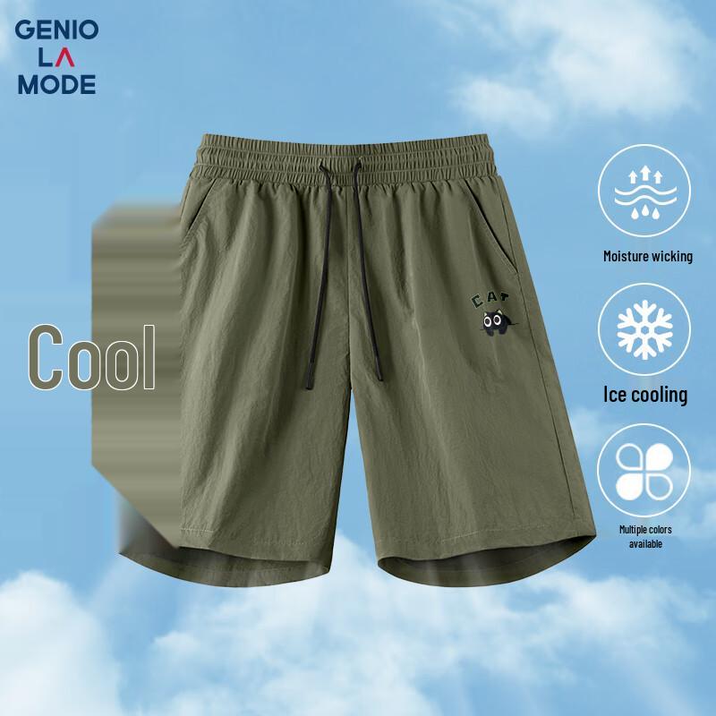 

GENIOLAMODE Men s Cool-Touch Ice Silk Casual Outdoor Shorts M
