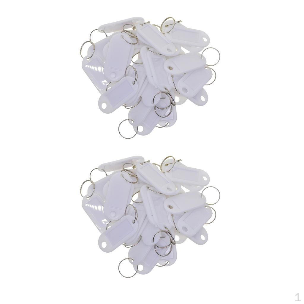 

100 штук Брелки Пластиковые Кольца для Ключей ID Бирка Именная Бирка Метка Шкафчик - Белый