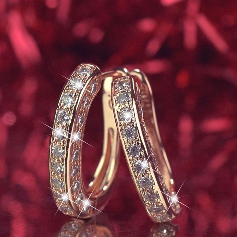 Earrings Women Diamond Hoop Earrings Round Diamond Earrings Ear Piercing Earrings Stud Earrings
