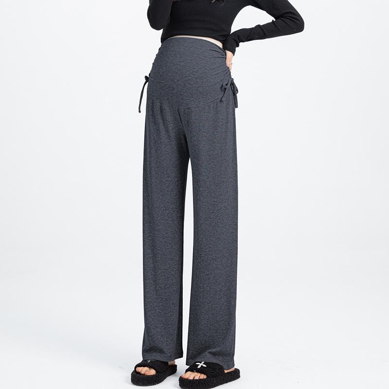 2026 Petite Maternity Drawstring Wide-Leg Pants for Spring/Summer/Autumn