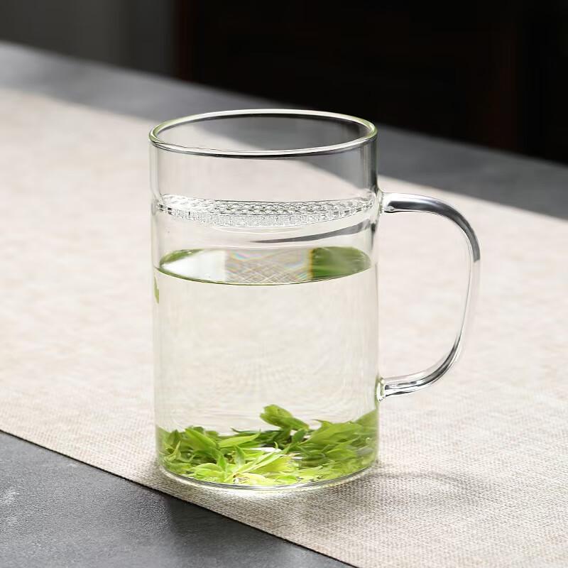 Crescent Moon Glass Tea Cup with Integrated Filter