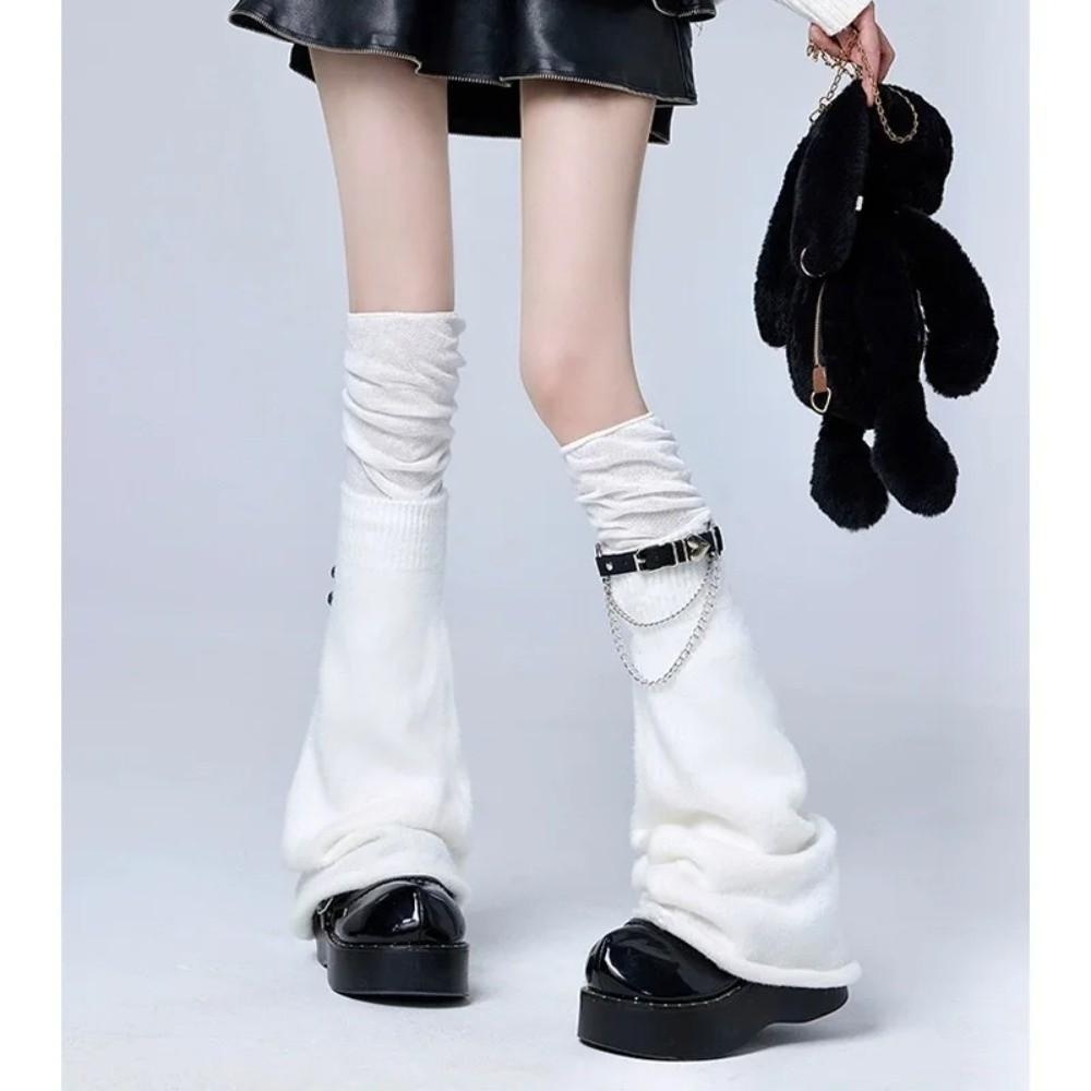 Over Knee Length Knitting Leg Warmers Y2k Flare Long Leggings New Thigh High Socks Girls