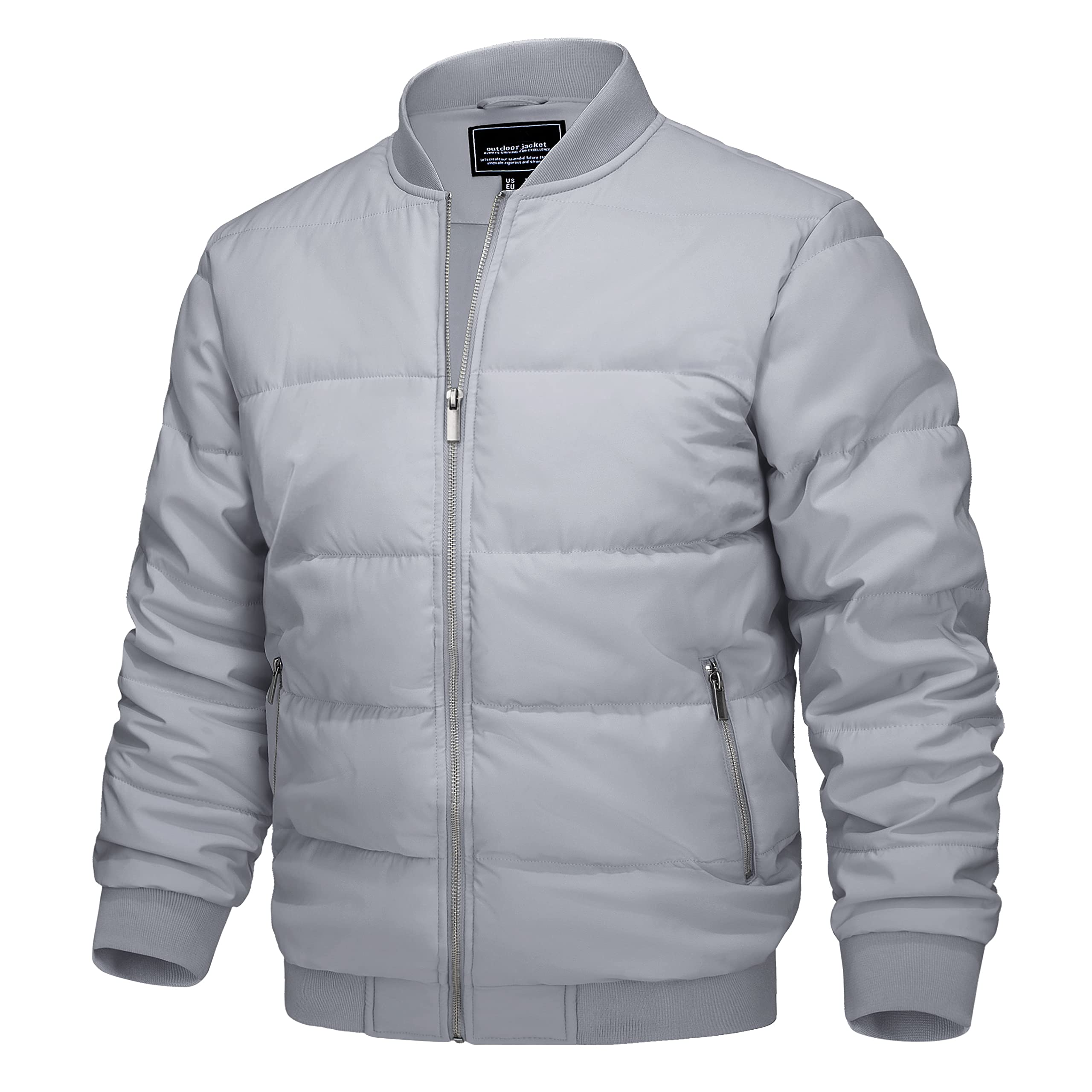 

TACVASEN Windproof Crew Neck Military Light Size Relaxed Outdoor Windproof Cold Weather Protection Men s Jacket, Gray, M, Wear, Padded, Coat,