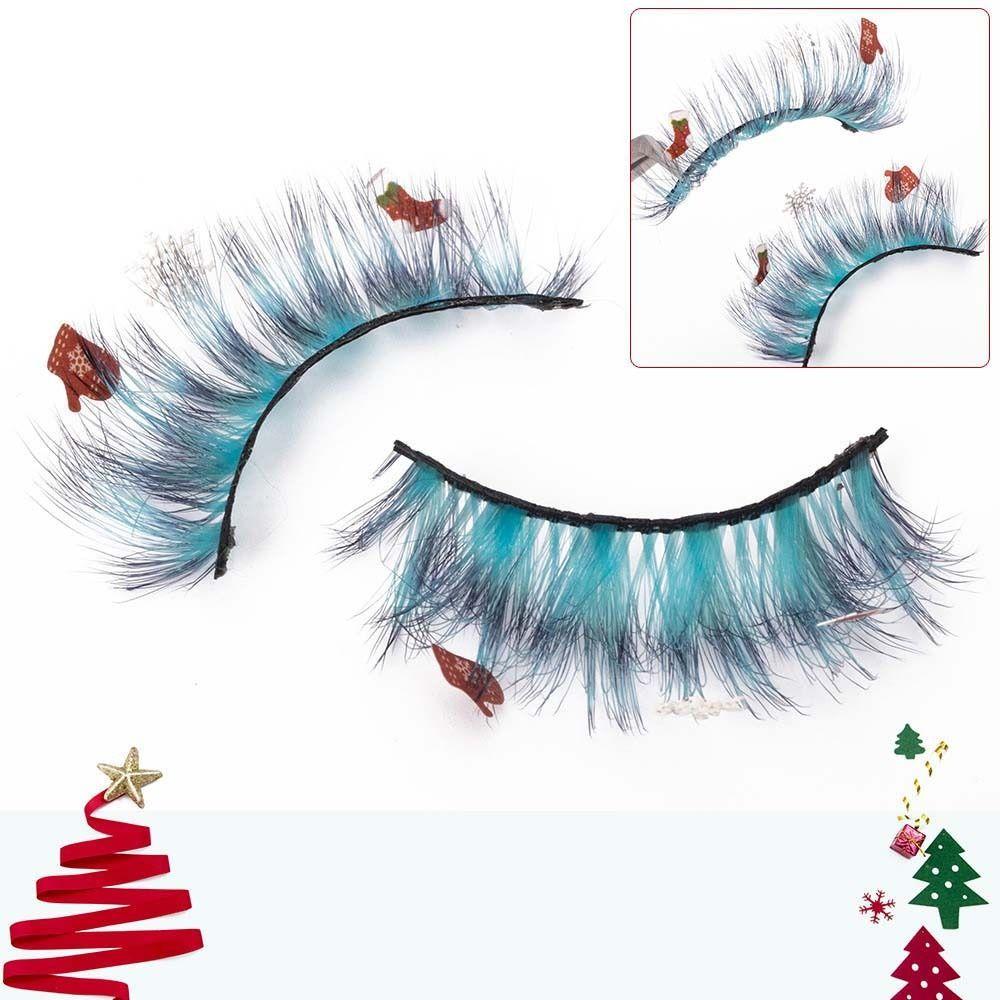 

Химическое волокно Рождественские накладные ресницы Рождественские пушистые сегментированные ресницы Рождественская вечеринка CS05