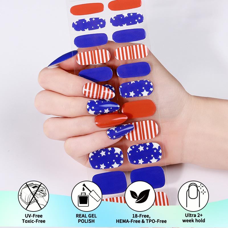 Adesivi per Unghie in Gel Impermeabili Francesi - Carini Cartoni Animati Nail Art Senza Cottura per Stili Europei e Americani