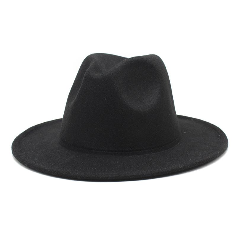 High-Quality Woolen Top Hat Women'S British Retro Rolled-Brimmed Jazz Hat Men'S Casual Felt Hat Top Hat Lmn431