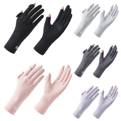 Thin Sun Protection Gloves Ice Silk Anti-UV Mittens Fashion Sunscreen Gloves  Summer Spring