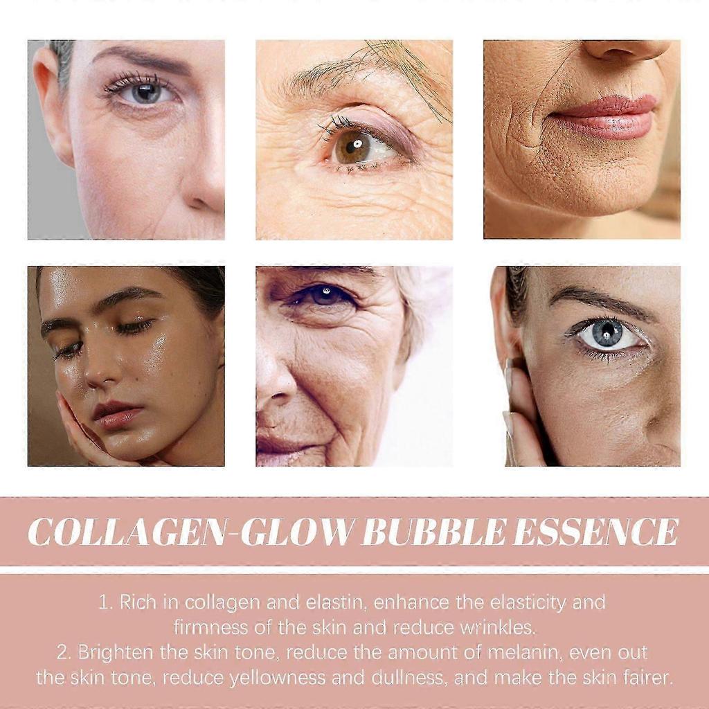 Collagen Light Bubble Essence, Repair Dark Firm Face Skin Anti-wrinkle Moisturizing Beauty Essence