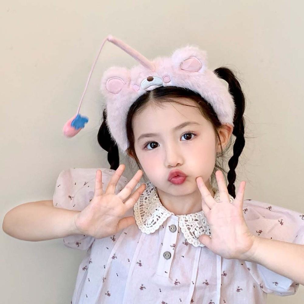 Panda Cat Fishing Plush Headband Hair Accessories Girls Cartoon Hairband Adorable Hair Hoop  Party