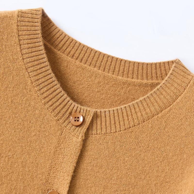 Snowforte Women's Pure Wool Crew Neck Knit Cardigan