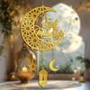 Acrylic Eid Mubarak Wall Pendant Golden Hanging Decoration Ramadan Kareem Door Sign Mirror Moon Star Drop Ornaments