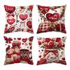 4Pcs Valentine'S Day Pillow Cover, Dwarf Couple Love Cushion Cover, Wedding Anniversary, Valentine'S Day Romantic Decoration