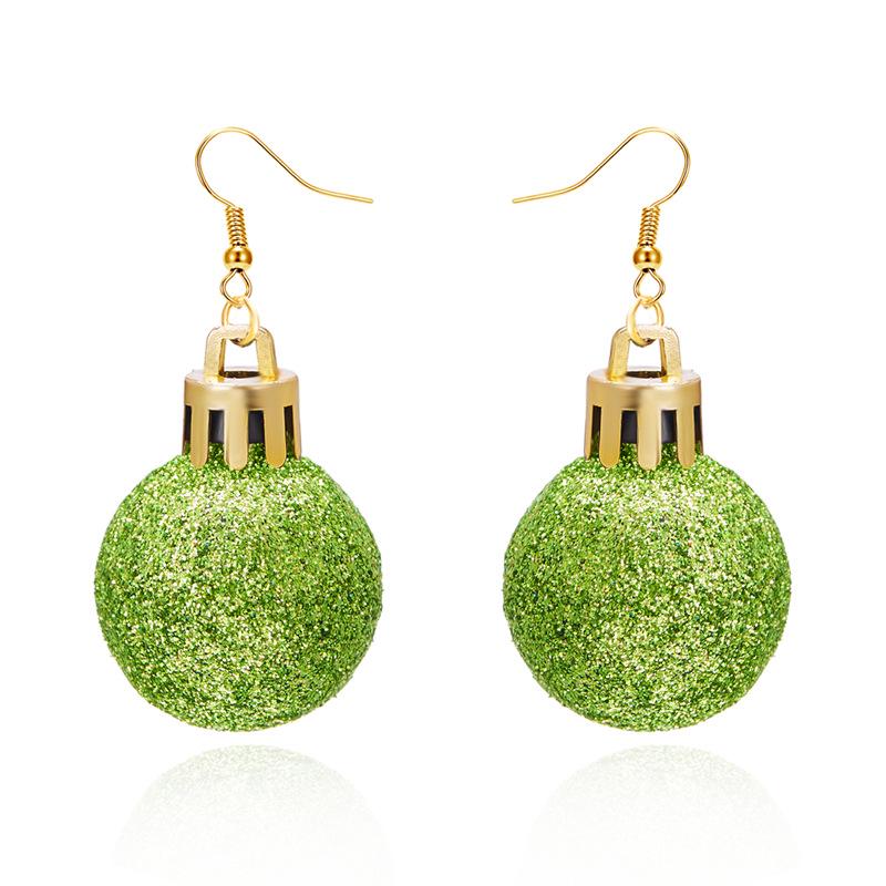Geometric Sphere Christmas Light Bulb Earrings: Colorful Dangle Ear Hooks for Women
