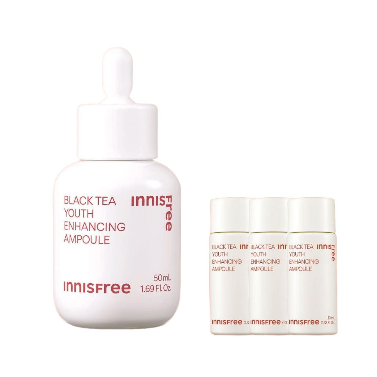 Photos - Cream / Lotion Innisfree Black Tea Youth Enhancing Ampoule 50ml, Night Reset & Anti-Wrinkle Care 