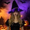 Spitzes Design LED Hexenhut Gotischer Cosplay Hut Modische Leuchtende Halloween Kappe Maskerade