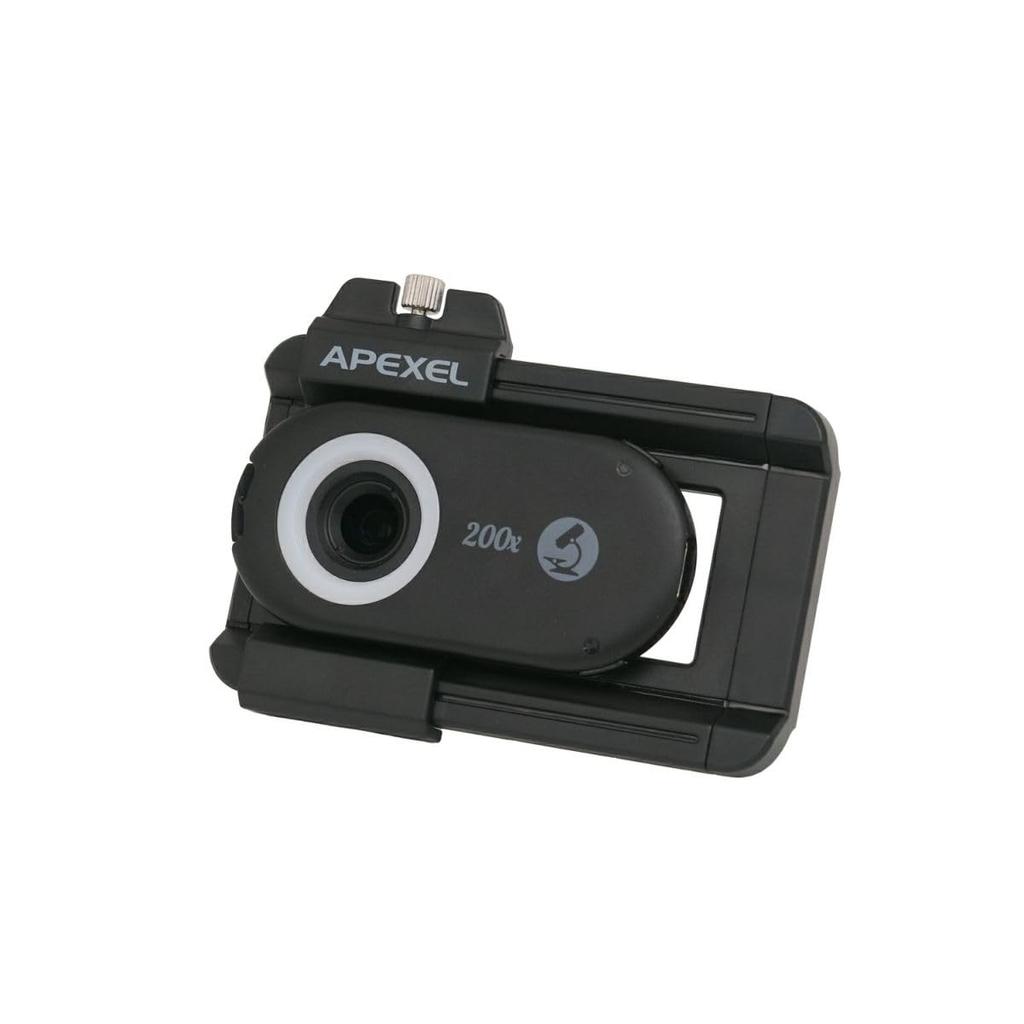 APEXEL Smartphone Microscope APL-MS200 200x Magnification with High-Brightness LED Light, Compact, 828835