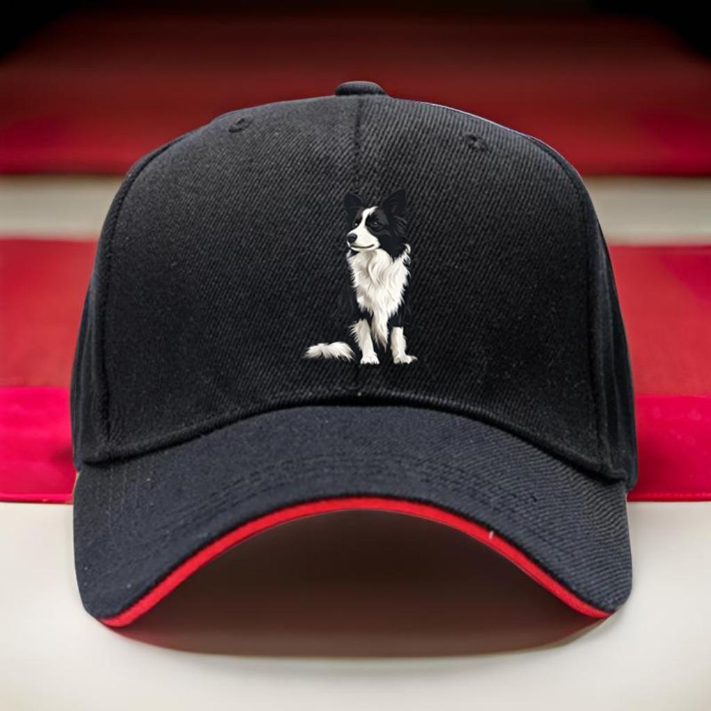 Border Collie Hundtryck Polyester Truckerhatt Justerbar Vandring Baseballkeps Casual Utomhushuvudbonad