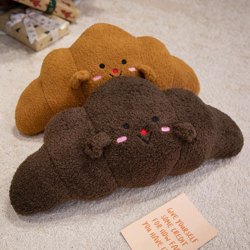 Adorable Croissant Doll Gentle Stuffed Bread Plush Toy Pillow Home Decoration Gentle Bread-Shaped Cushion great for daily use