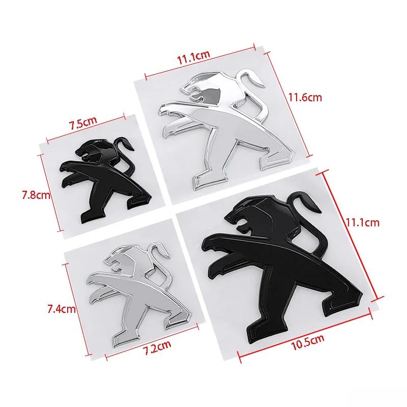 OQUP8 ABS 3D Löwenemblem Fronthaube Heckklappe Abzeichen für Peugeot 2008 3008 2021 2022 2023 Autoaufkleber Decals Styling Zubehör