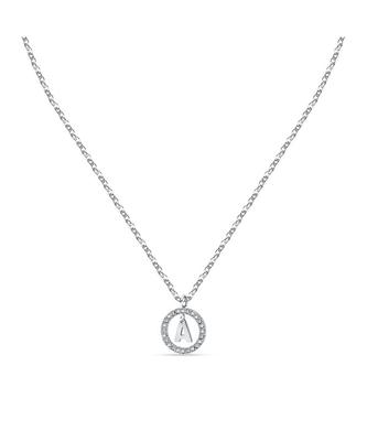 Letter A Steel Necklace With Clear Crystal LPS10ASF09 For Women