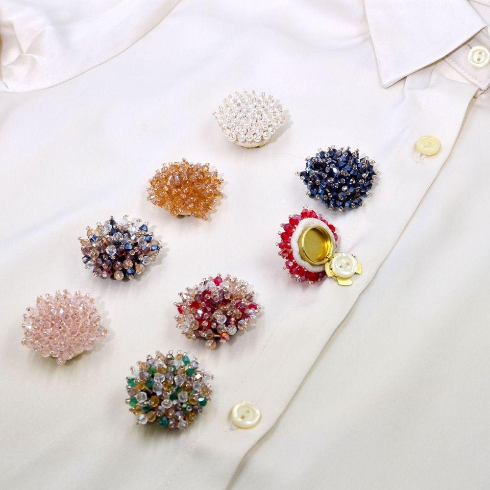 Gifts Handmade Crystal Cufflinks Beads Crystal Button Cover DIY Sewing Accessories Bling Cuff Links Special Occasions