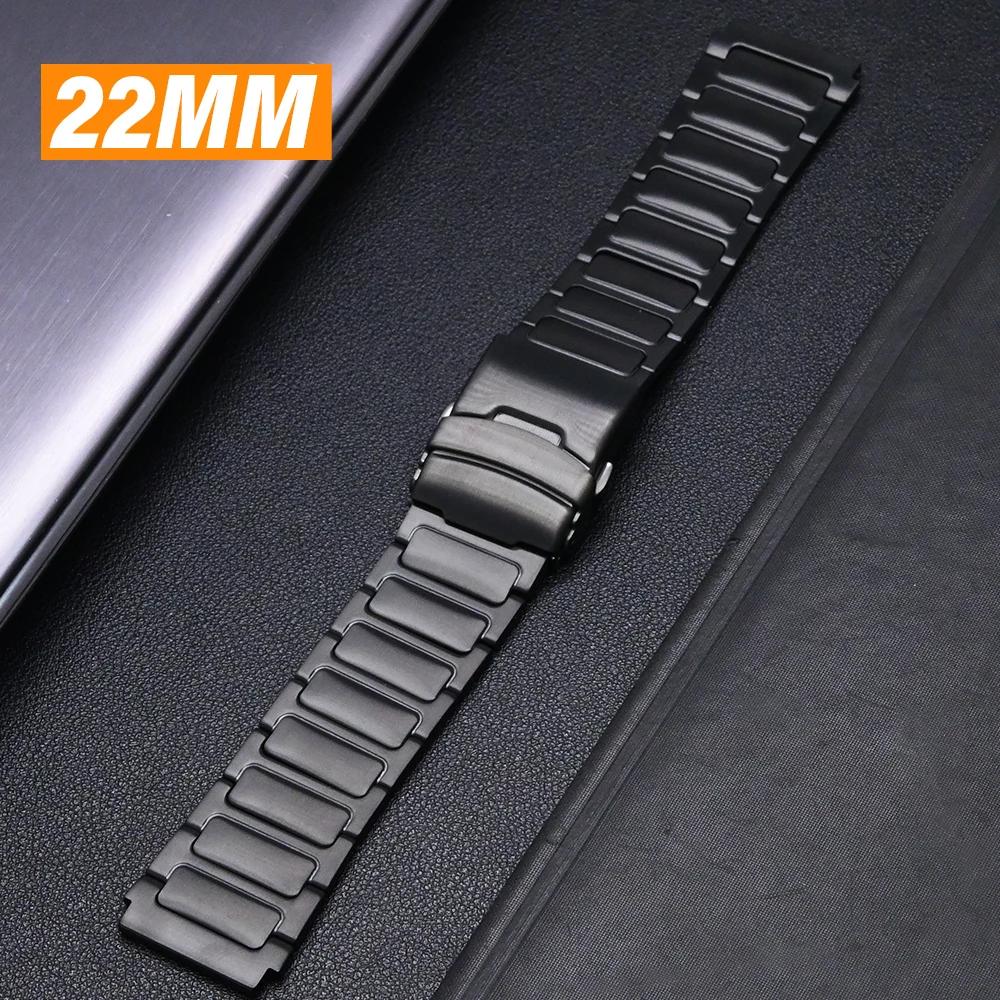 22mm Man Titanium Strap for Huawei GT4/5 Pro 46mm Watch 4 Pro Luxury Link Bracelet for Amazfit GTR 47mm Balance Garmin Venu 3
