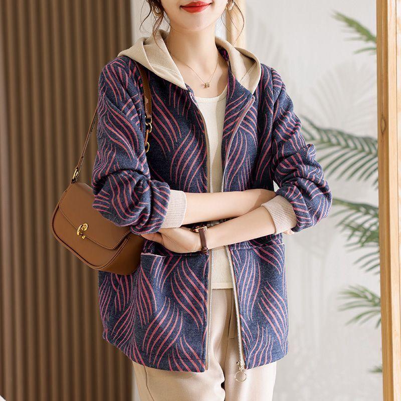 Women Casual Short Jacket For Middle Aged Mom Autumn Outerwear