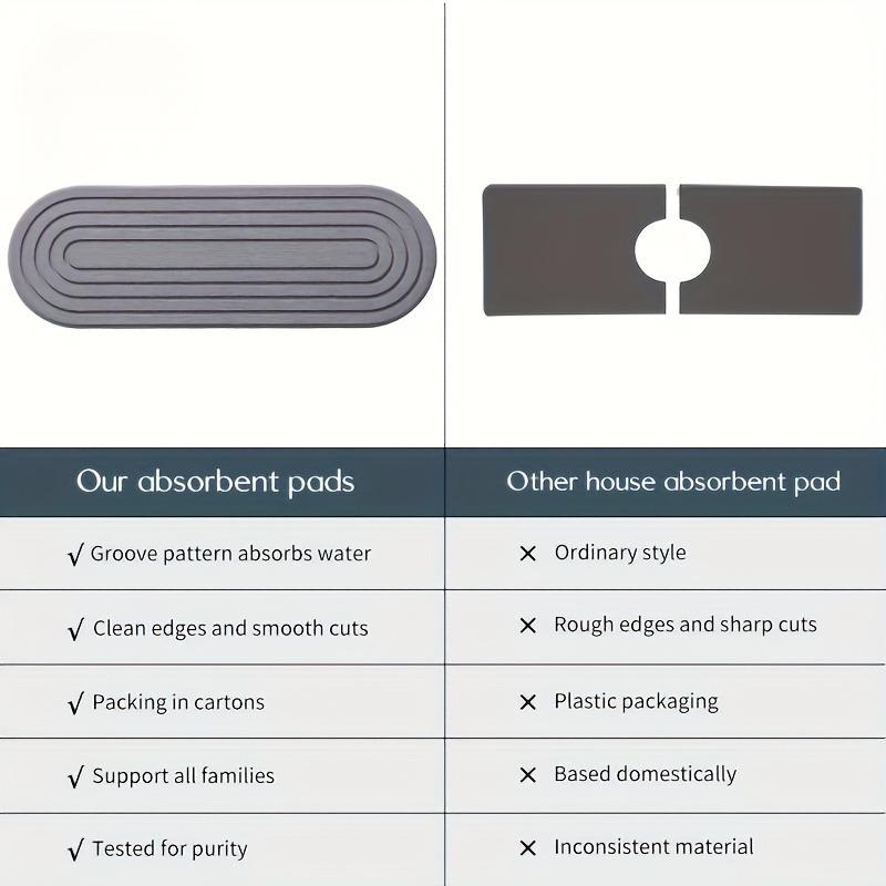 1pcs Mouthwash Cup Tray Kitchen Bathroom Countertop Absorbent Stone Tray Quick Drying Sink Rack Water Absorbing Sink Pad