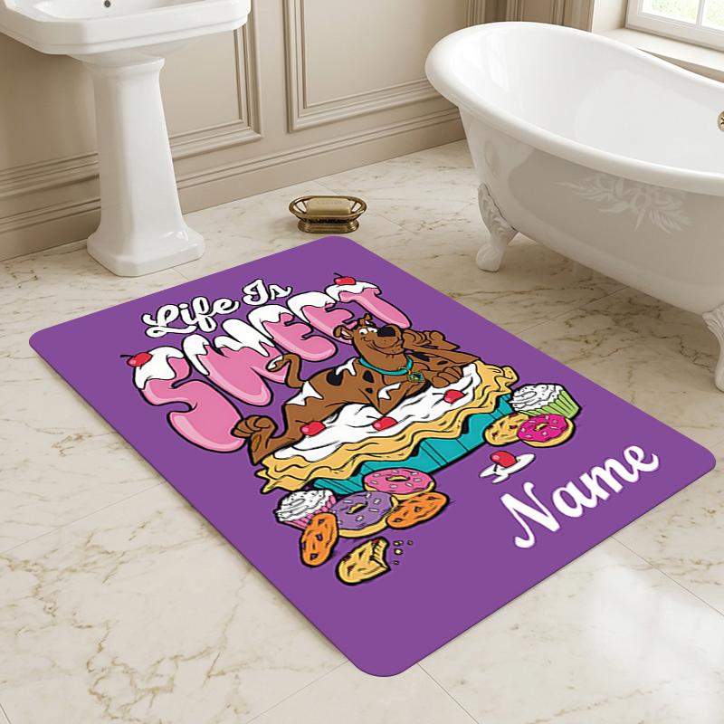 Custom Name Scooby Love Living Room Non-Slip Area Rug Soft Carpet for Bedroom Kids Playroom Sofa Office Home Decor Doormat