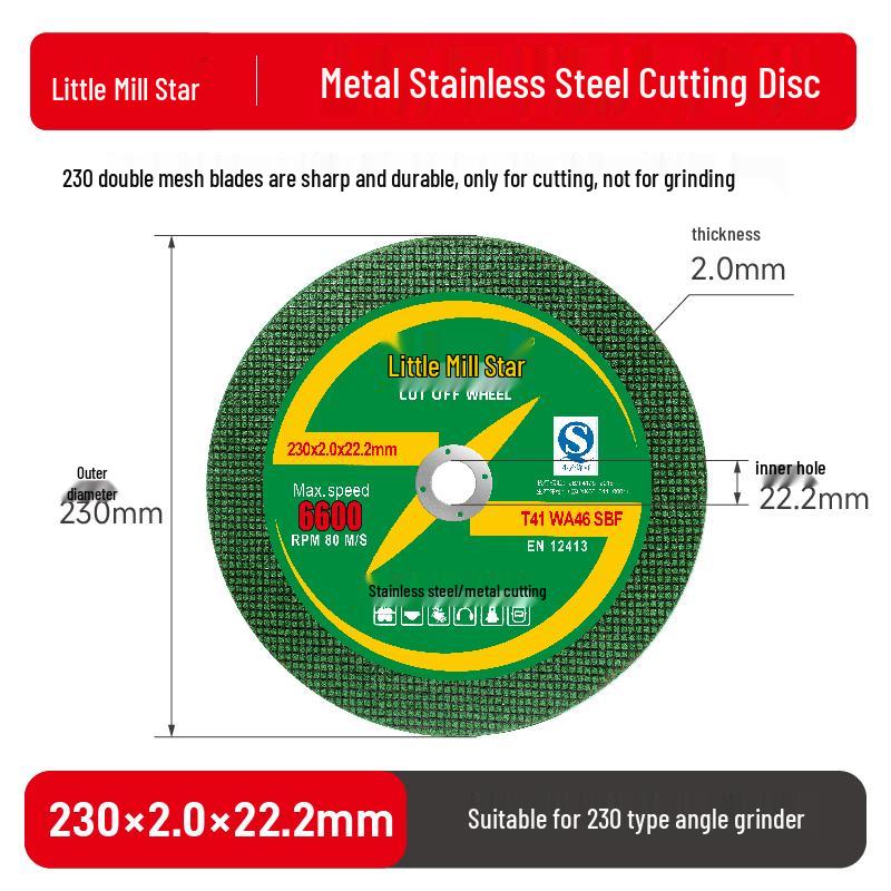 Small Angle Grinder: Stainless Steel Cutting, Grinding & Polishing Disc (107/125/150/180/230mm)