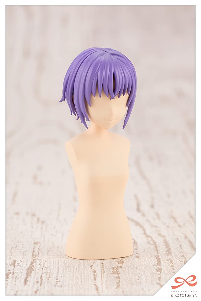 Sousai Shojo Teien Peluca Corta de Después de la Escuela A [Naranja y Morado] Ancho total aprox.. Modelo de plástico escala 110 de 63 mm JK013