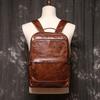 Men's Leather Handbag Women's Travel Hiking Backpack Large Capacity Computer