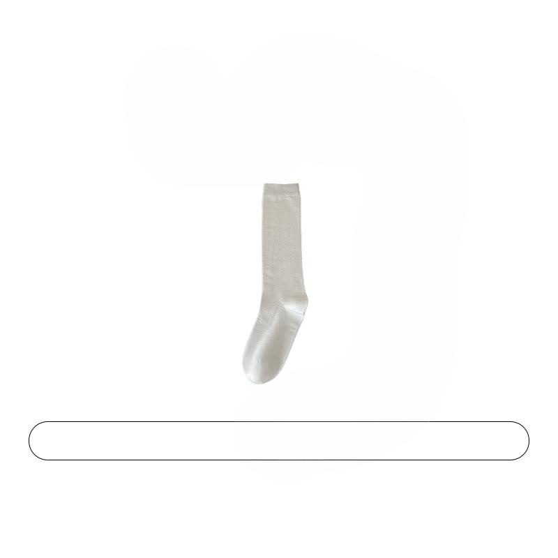 

Женские весенне-летние однотонные бесшовные тонкие дышащие гольфы с длинным паголенком 1 pair белый