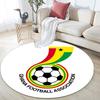 Ghana National Football Printed Round Rug, Non Slip Washable Circular Carpet For Living Room Bedroom Playroom, Sports Fan Decor, Holiday Birthday Gift