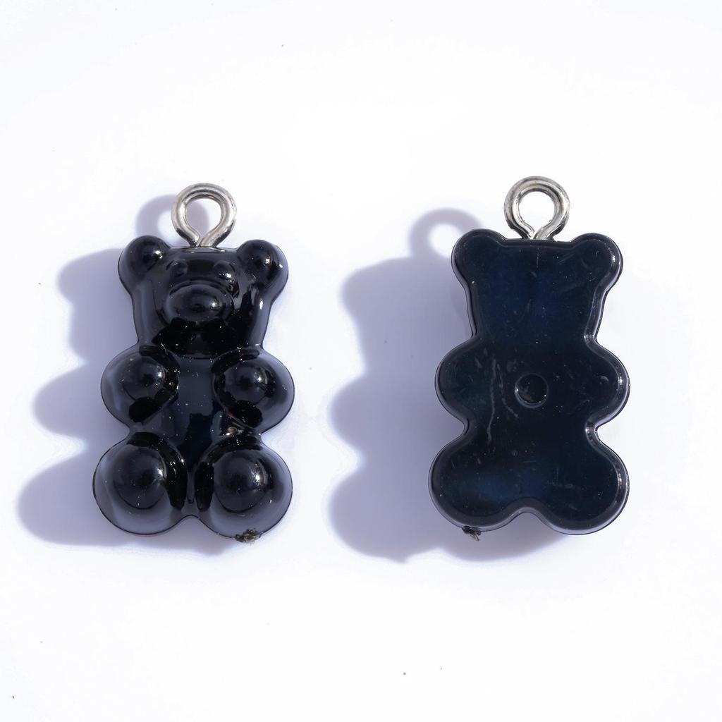 Colorful Transparent Bear Resin Pendant for DIY Jewelry and Keychains