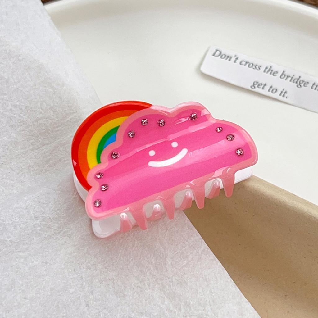 1pc Weather Series Grab Clip Fun Printed Hair Grab Small Top Clip Disc Hair Tail Clip Premium Shark Clip