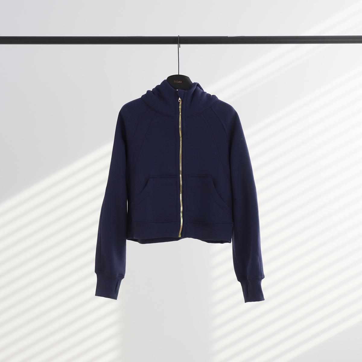 

In Stock: Women s Gold Full Zip Loose Hoodie - Autumn/Winter Casual Long Sleeve Sport XXL
