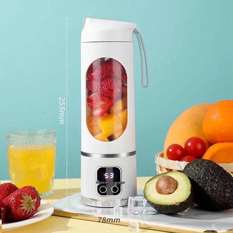 Compact Double-Motor 12-Blade Portable Juicer Cup - Multi-Functional Mini Smoothie Maker for Students