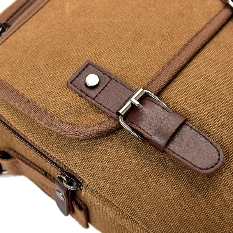 Vintage Men's Canvas Shoulder Bag D7121 - Trendy Casual Fashion for Business and Everyday Use