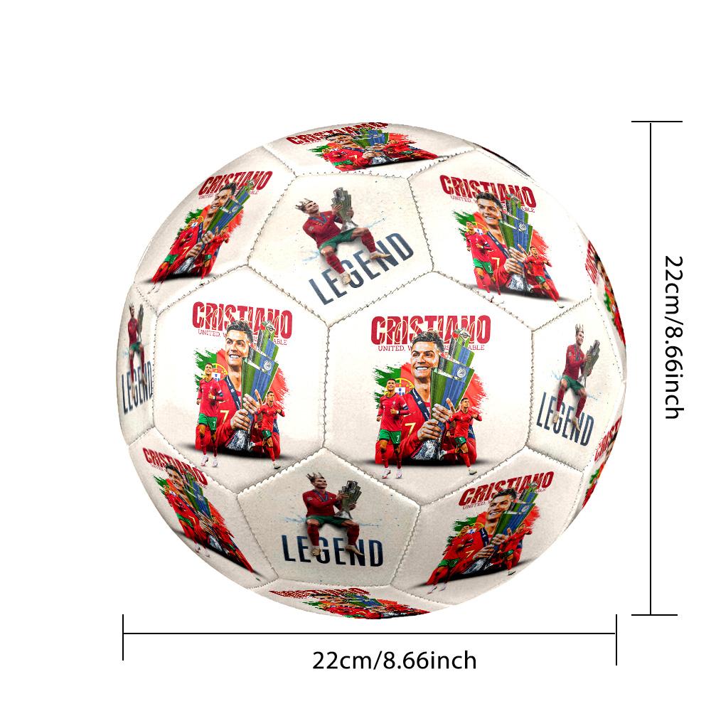 Ronaldo's Dynamic Leap Size 5 Soccer Ball Machine Sewn Indoor/Outdoor Training and Matches Unique Gift for Soccer Lovers