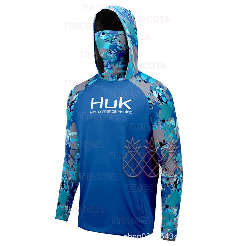 Hooded face towel integrated fishing suit summer long-sleeved sunscreen suit quick-drying breathable luya fishing suit