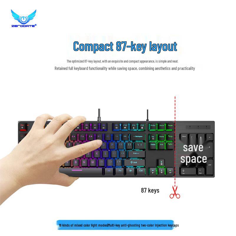 Zero Point Pact K87 Wired Mechanical Gaming Keyboard