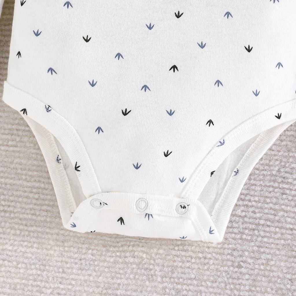 Baby and Toddler Multi-Color Theme Set Cute Printed Triangle Romper Comfortable Versatile Five-Piece Set