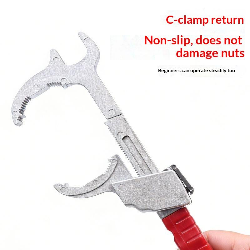 Adjustable Wrench For Bathroom Kitchen Plumbing Installation Tasks 86Mm Jaw Lightweight Aluminum Alloy Construction