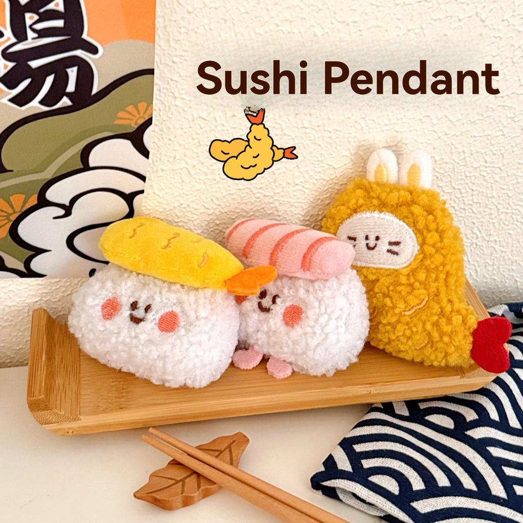 1/6/12 Pcs Cute Food Doll Pendant Plush Sushi Food Play Pendant Backpack Keychain Pendant