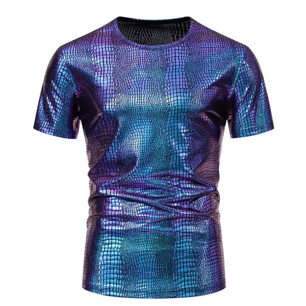 Summer New Men Short-sleeved T-shirt Small Stretch Breathable Tops Male Daily Casual Trend Tee Shirts M